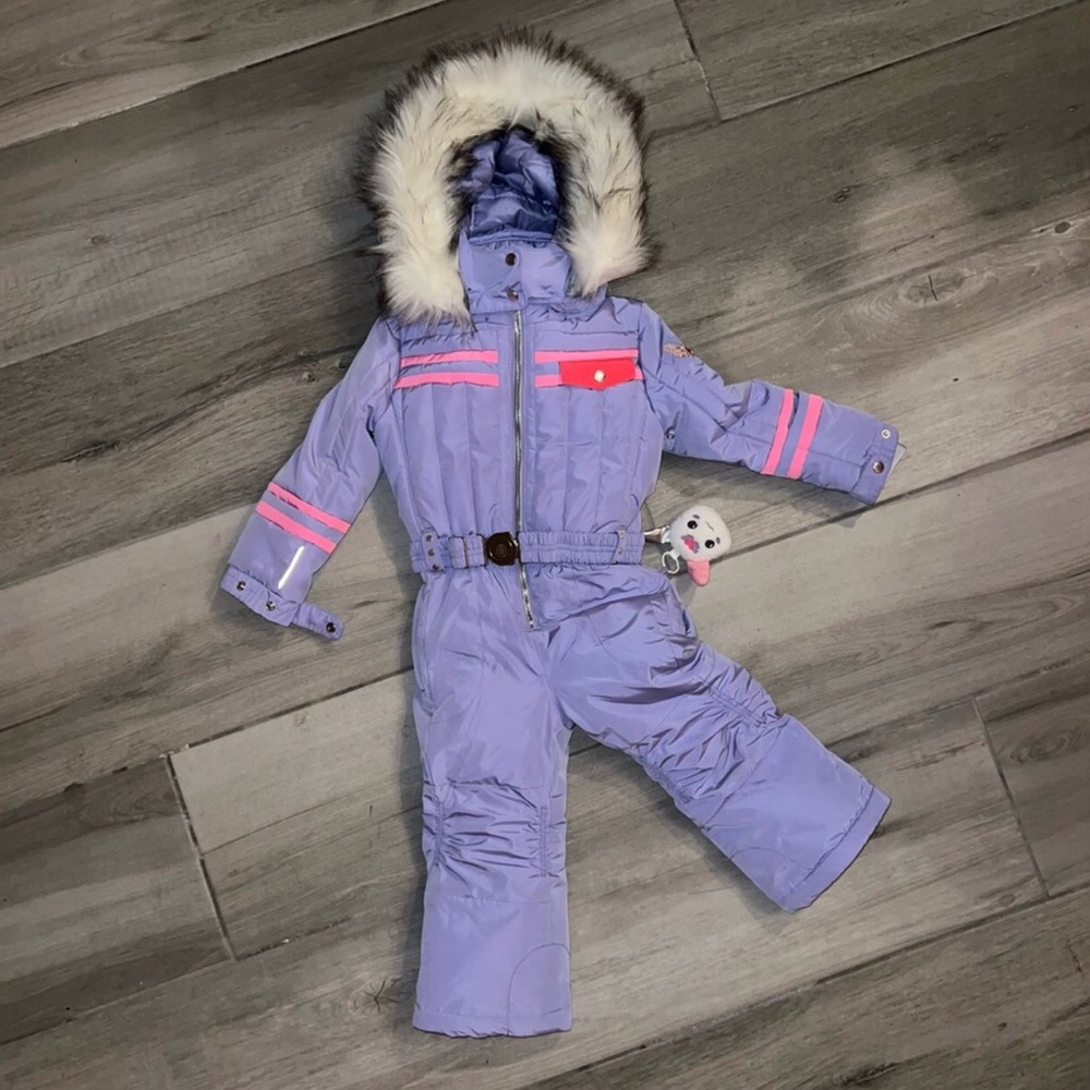 POIVRE BLANC — Lilac Girls Ski Hooded Snowsuit